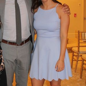 Baby Blue Scalloped Edge Dress